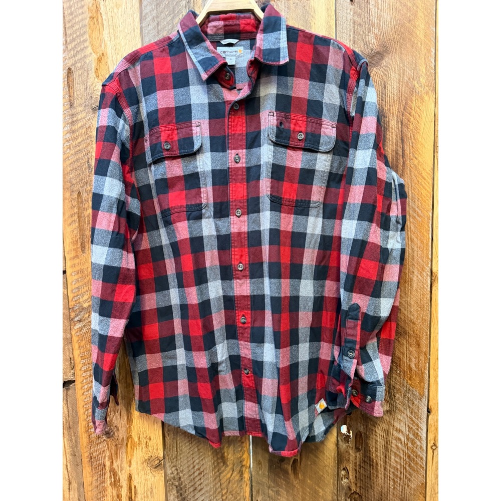 Carhartt Mens XL Plaid Flannel Shirt Workwear Lumberjack Outdoors Rugged